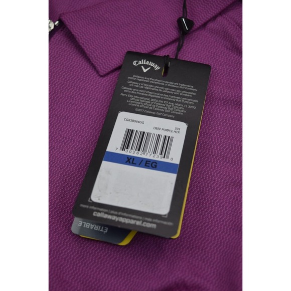 Callaway Womens XL Golf Polo Tank Solid Purple 1/4 Zip Stretch Opti-Dri Cooling - Picture 7 of 12
